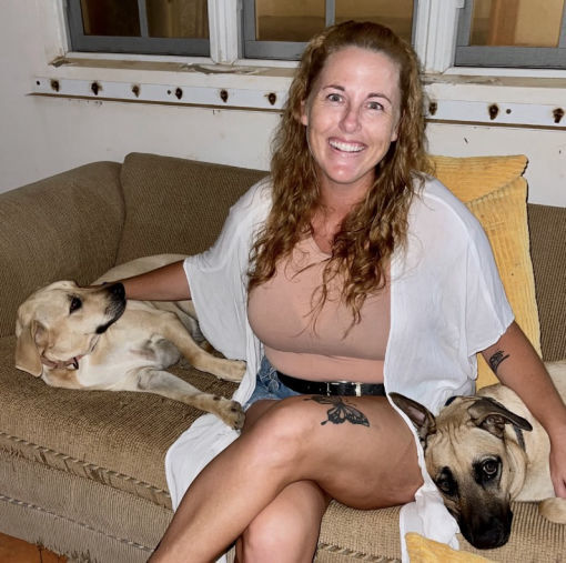 Natalie Hawkins, Secretary with her dogs
