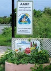 AARF sign outside Morlens helps visitors find the Shelter or even find out that AARF exists!