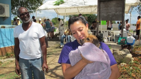 At the Puppy Wash event A photo showing the puppy wash event