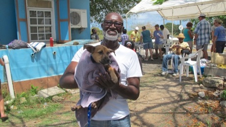 At the Puppy Wash event A photo showing the puppy wash event
