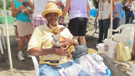 At the Puppy Wash event A photo showing the puppy wash event