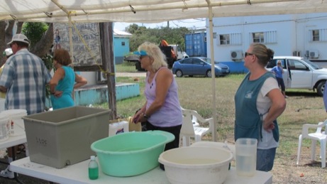 At the Puppy Wash event A photo showing the puppy wash event